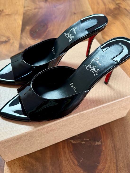 Christian Louboutin Shoes - Christian Louboutin Miss Z Patent Black 80mm Mule 38.5 brand new